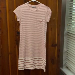 red/white striped cotton t-shirt dress